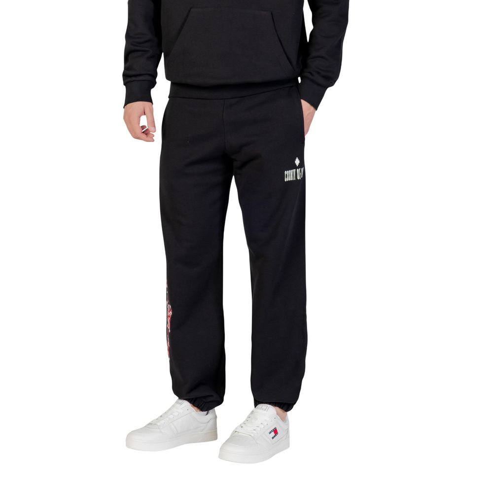 County of Milan Black Cotton Joggers (Workout Pants) | Regal Royce