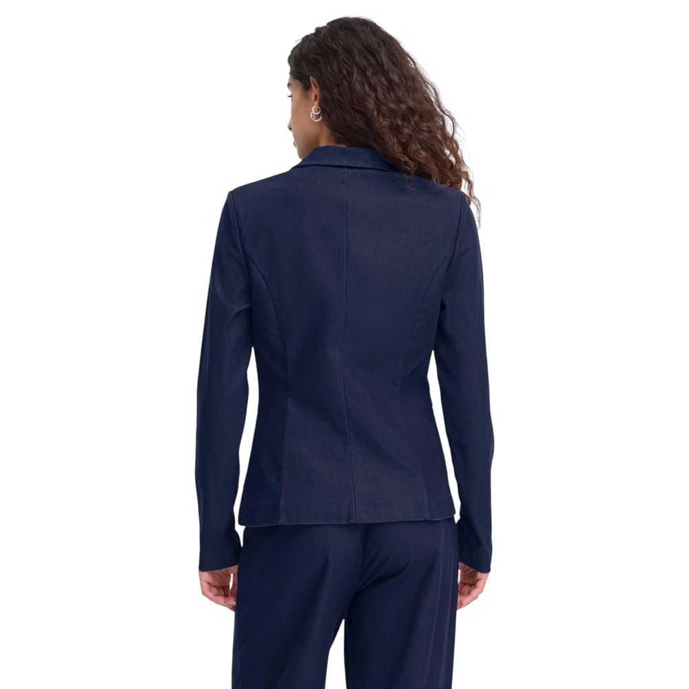 ICHI Blue Cotton Blazer | Regal Royce