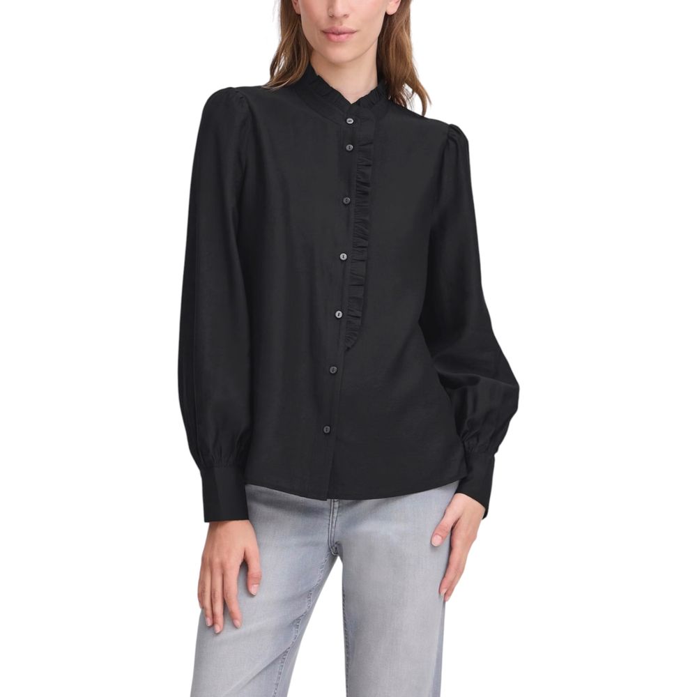 ICHI Black Viscose Blouse | Regal Royce