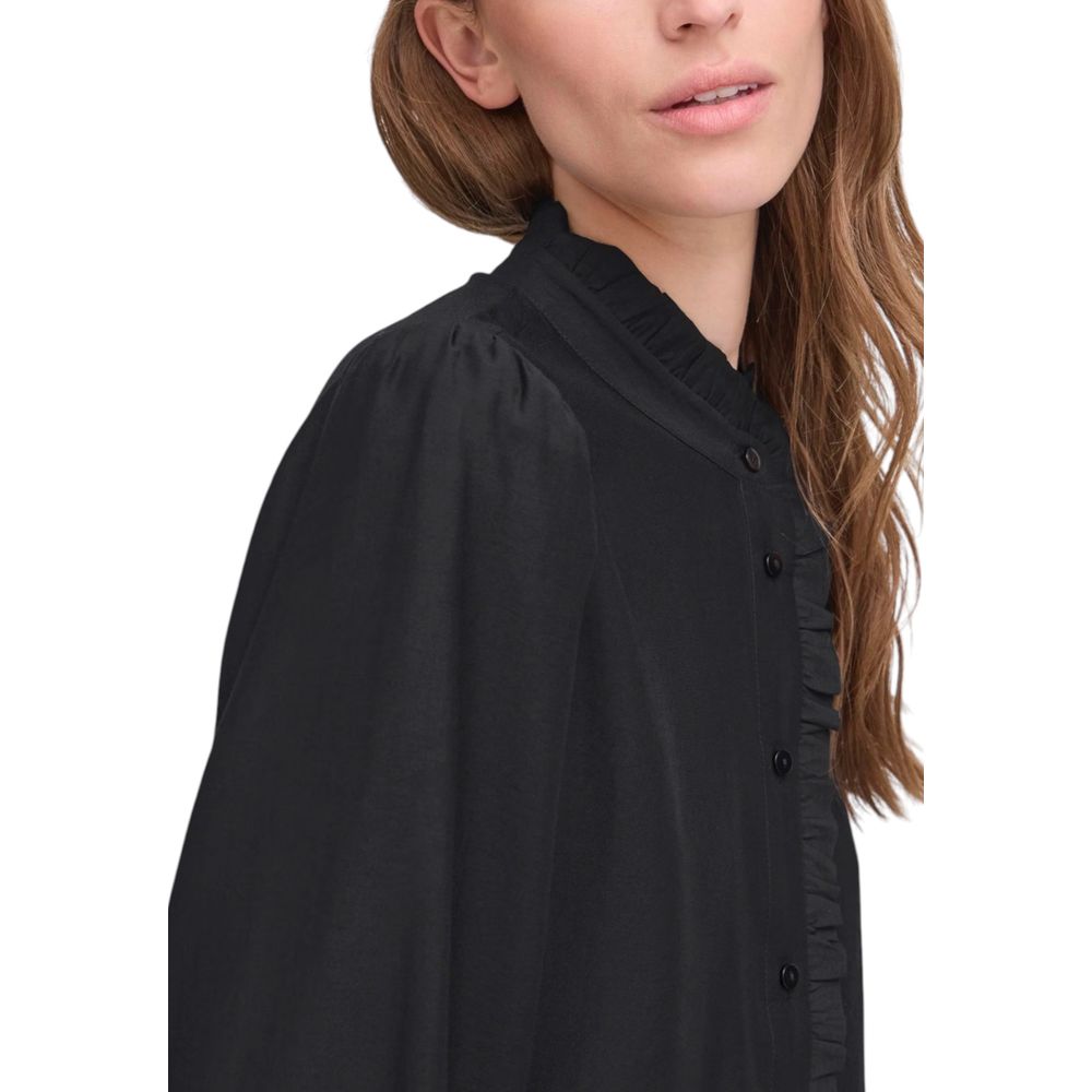 ICHI Black Viscose Blouse | Regal Royce
