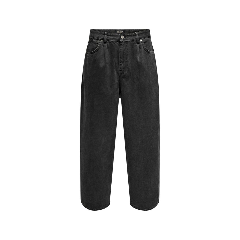 Only & Sons Black Cotton Relaxed Fit Jeans | Regal Royce