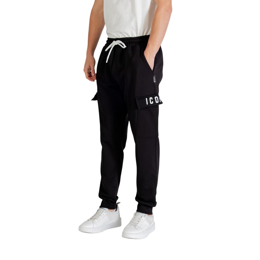 Icon Black Cotton Joggers (Workout Pants) | Regal Royce