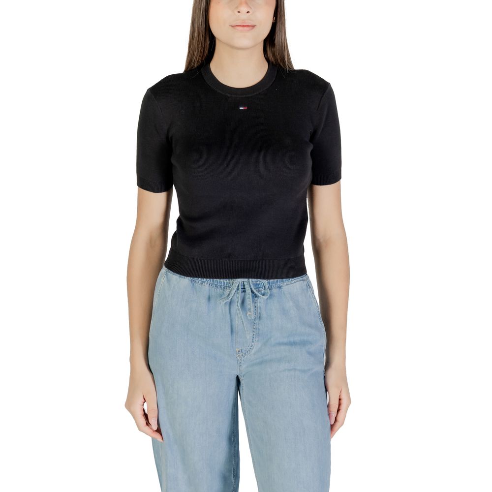 Tommy Hilfiger Jeans Black Recycled Cotton T-Shirt | Regal Royce