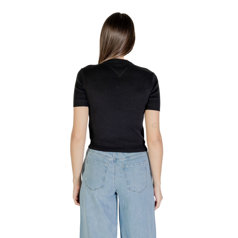 Tommy Hilfiger Jeans Black Recycled Cotton T-Shirt | Regal Royce