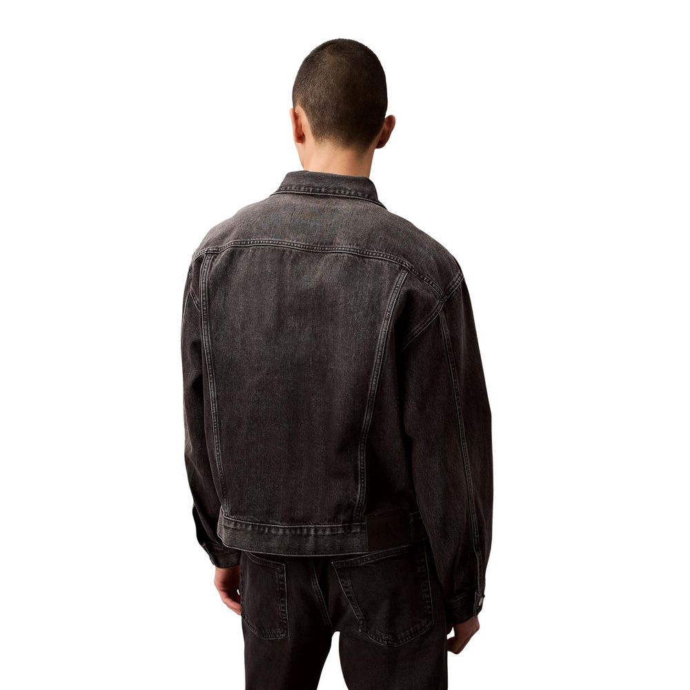 Calvin Klein Jeans Black Cotton Denim Jacket | Regal Royce