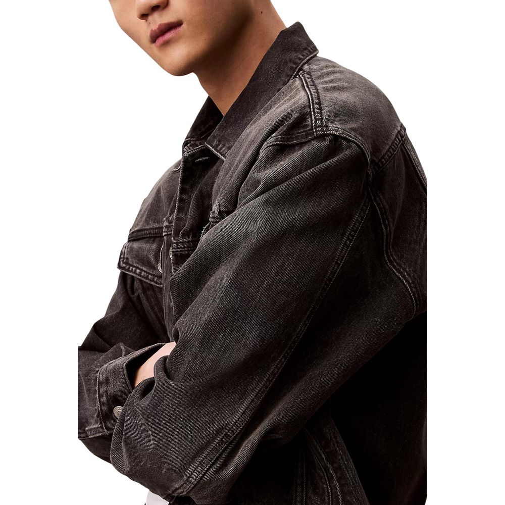 Calvin Klein Jeans Black Cotton Denim Jacket | Regal Royce