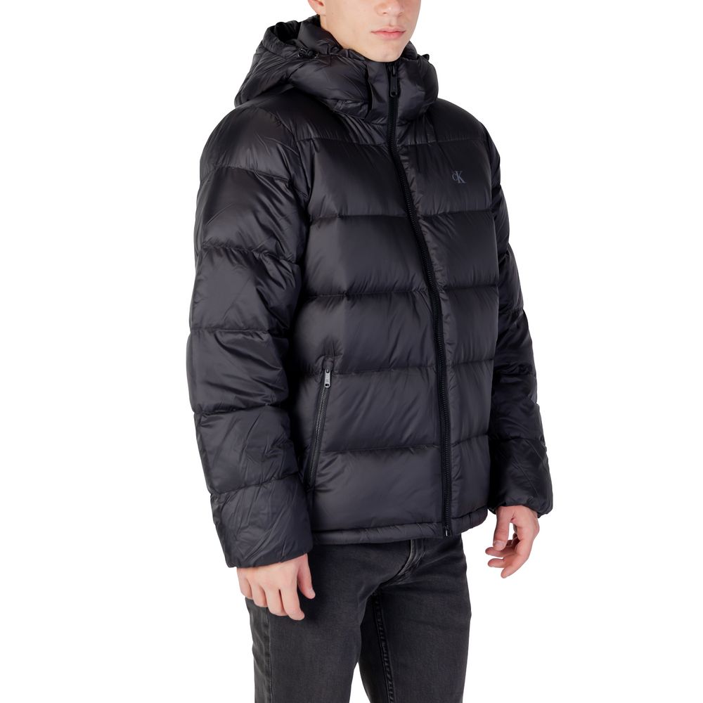 Calvin Klein Jeans Black Polyamide Coat | Regal Royce