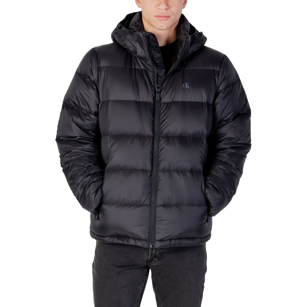 Calvin Klein Jeans Black Polyamide Coat | Regal Royce
