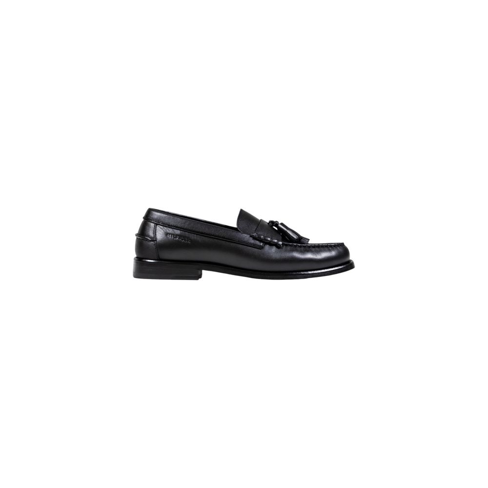 Tommy Hilfiger Black Leather Slip-On Loafers | Regal Royce