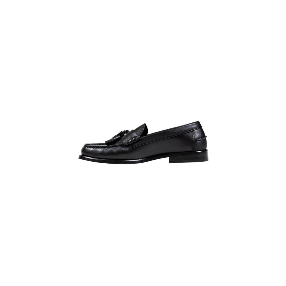 Tommy Hilfiger Black Leather Slip-On Loafers | Regal Royce