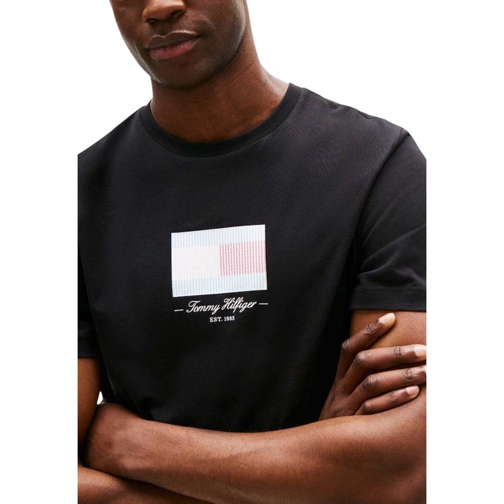 Tommy Hilfiger Black Recycled Cotton T-Shirt | Regal Royce