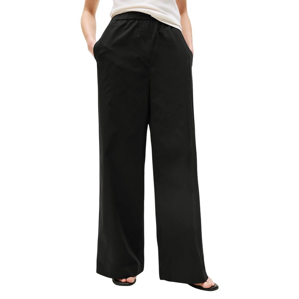Tommy Hilfiger Black Organic Cotton Casual Pants | Regal Royce