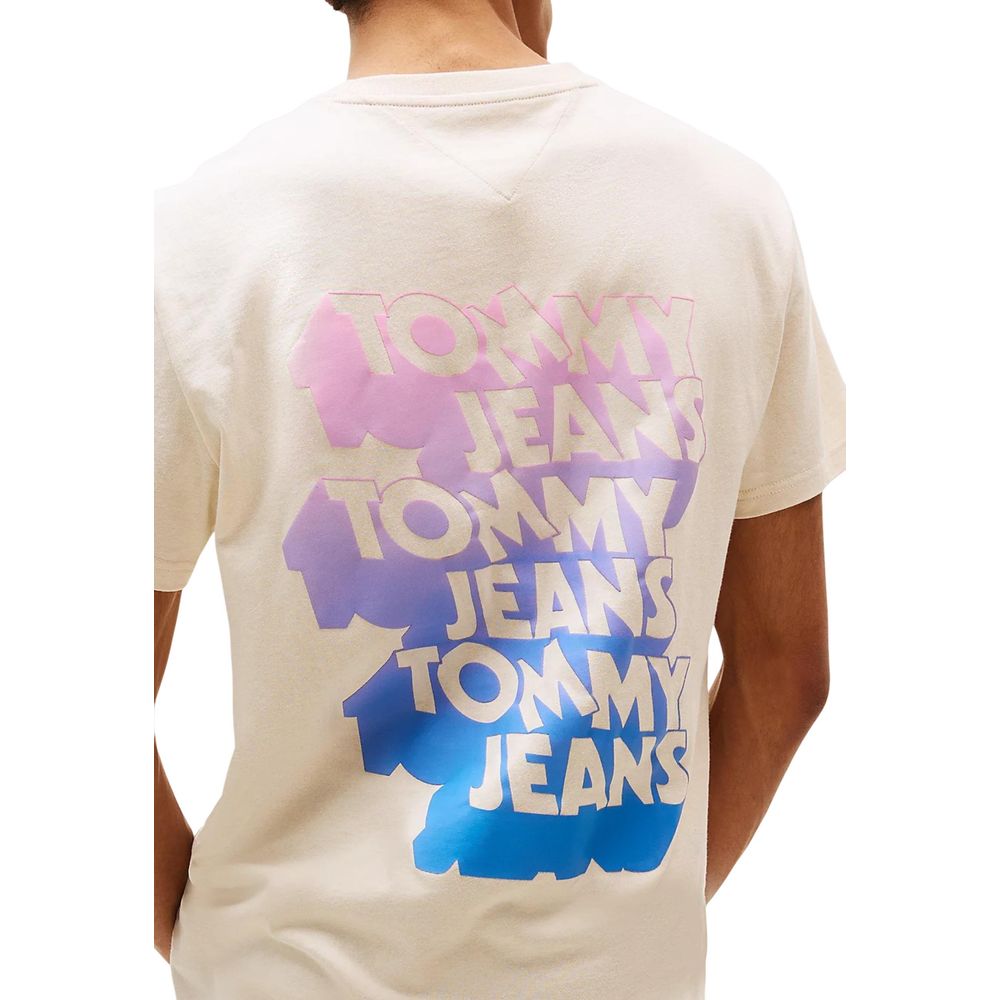 Tommy Hilfiger Jeans Beige Recycled Cotton T-Shirt | Regal Royce