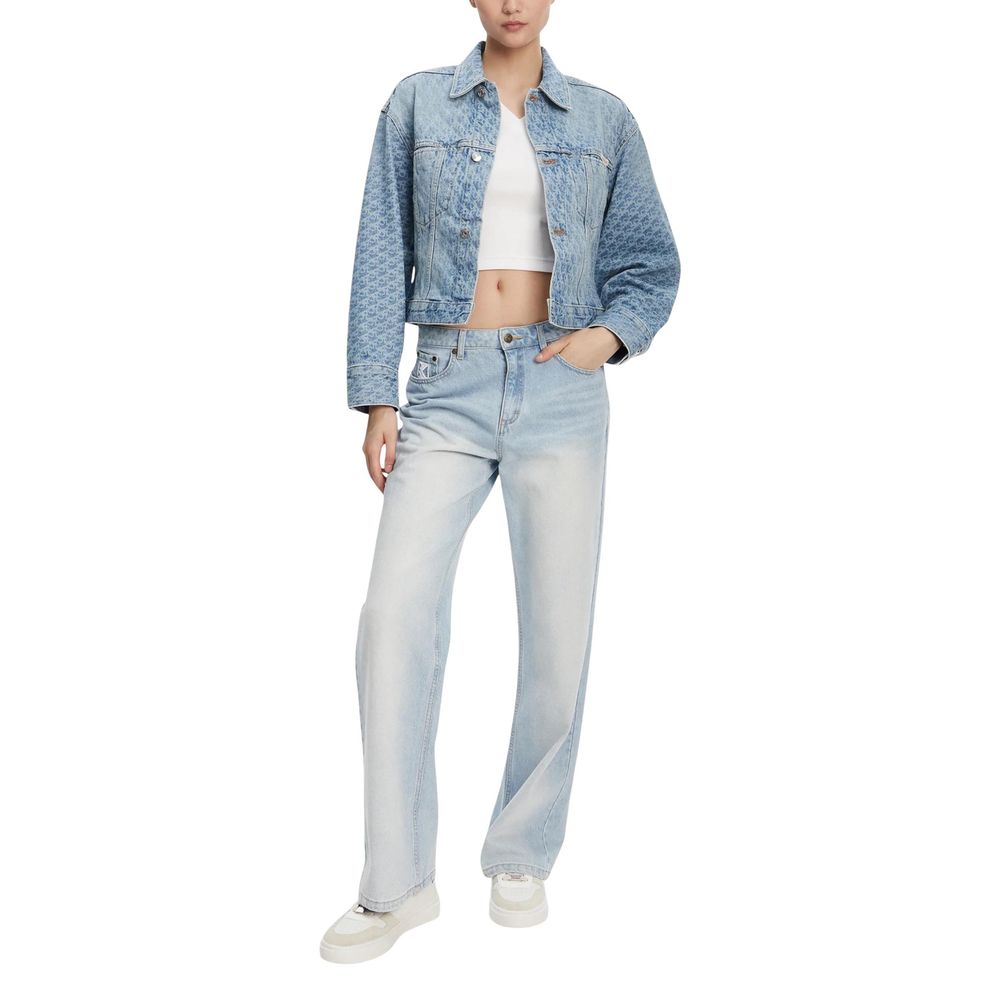 Calvin Klein Jeans Light Blue Cotton Denim Jacket | Regal Royce