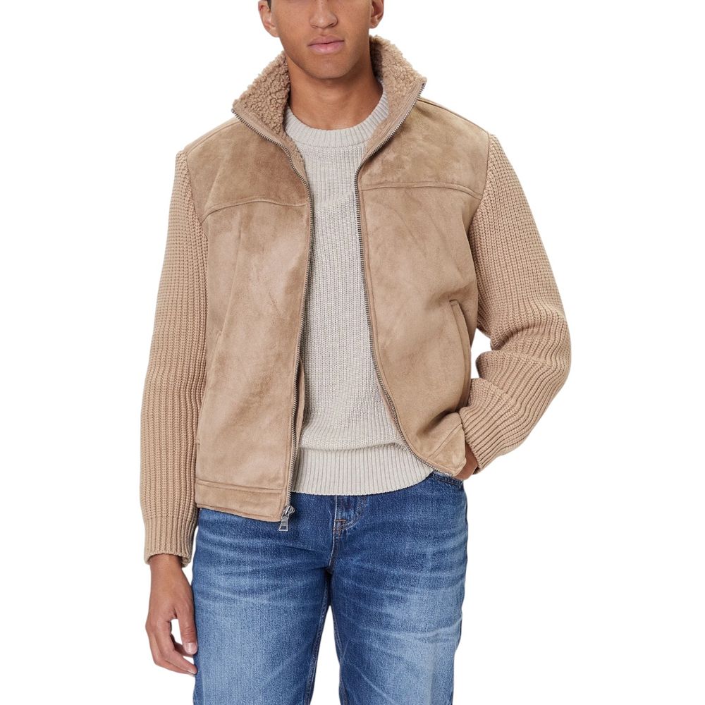 Guess Beige Viscose Biker Jacket | Regal Royce