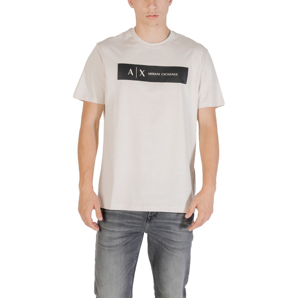 Armani Exchange Beige Cotton T-Shirt | Regal Royce