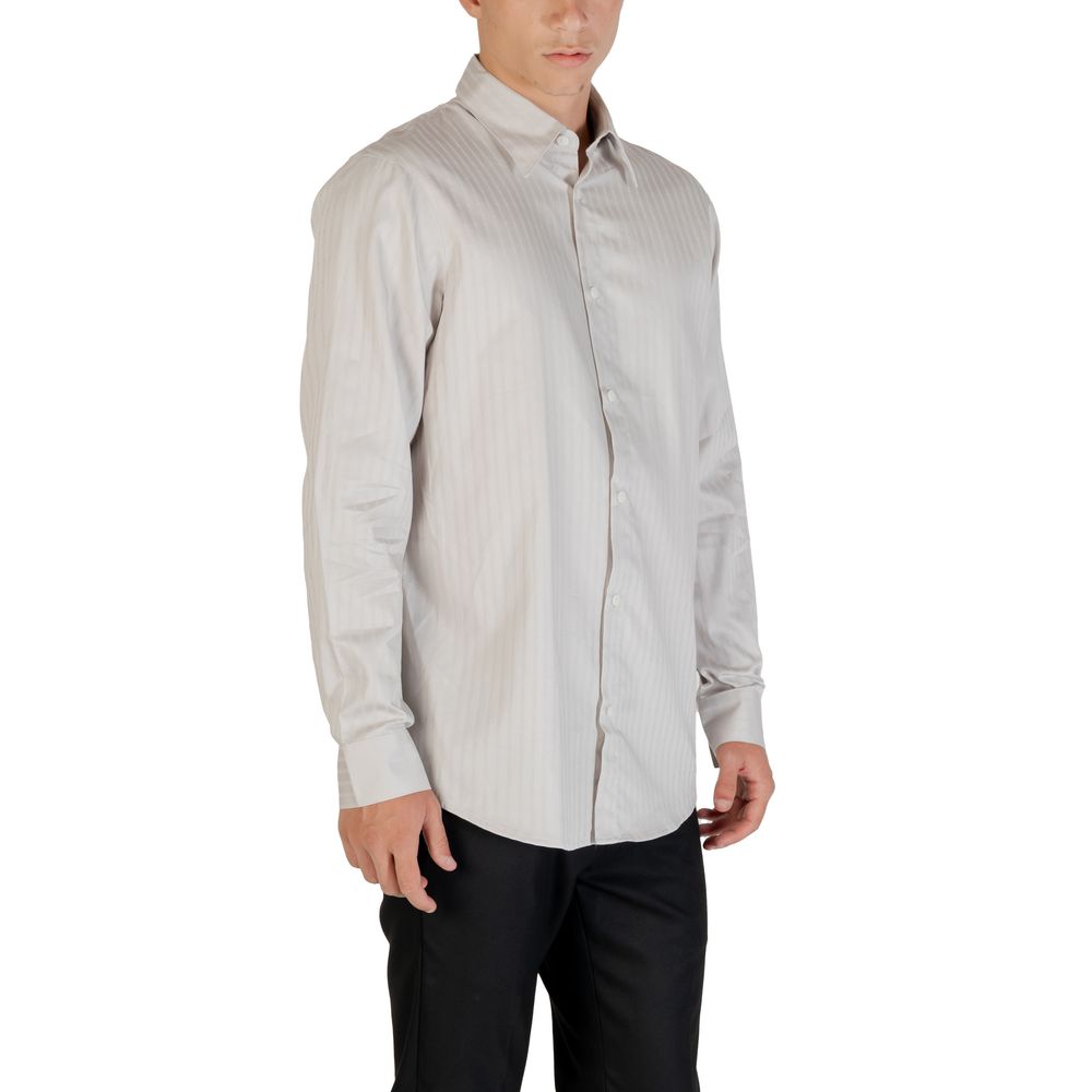 Armani Exchange Gray Cotton Pattern Shirt | Regal Royce