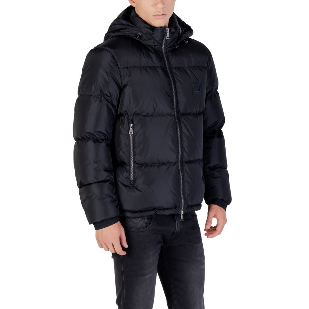 Armani Exchange Blue Polyamide Coat | Regal Royce