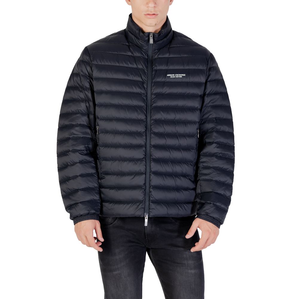 Armani Exchange Blue Polyamide Coat | Regal Royce