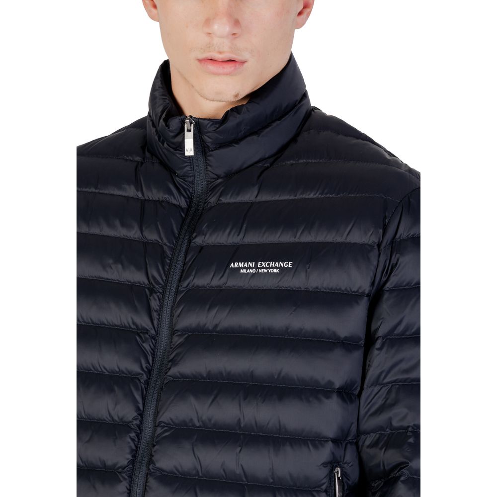 Armani Exchange Blue Polyamide Coat | Regal Royce