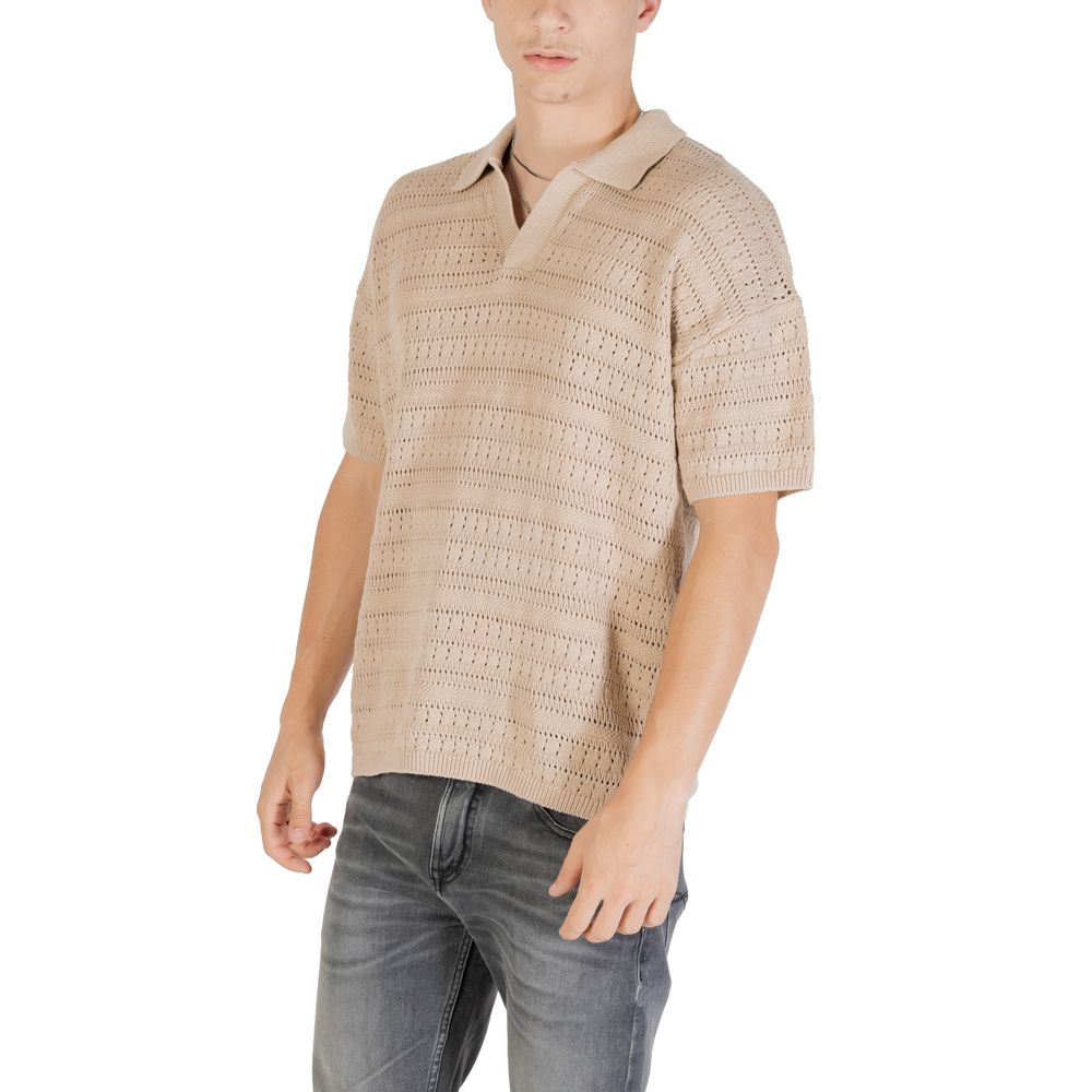 Only & Sons Beige Cotton Shortsleeve Shirt | Regal Royce
