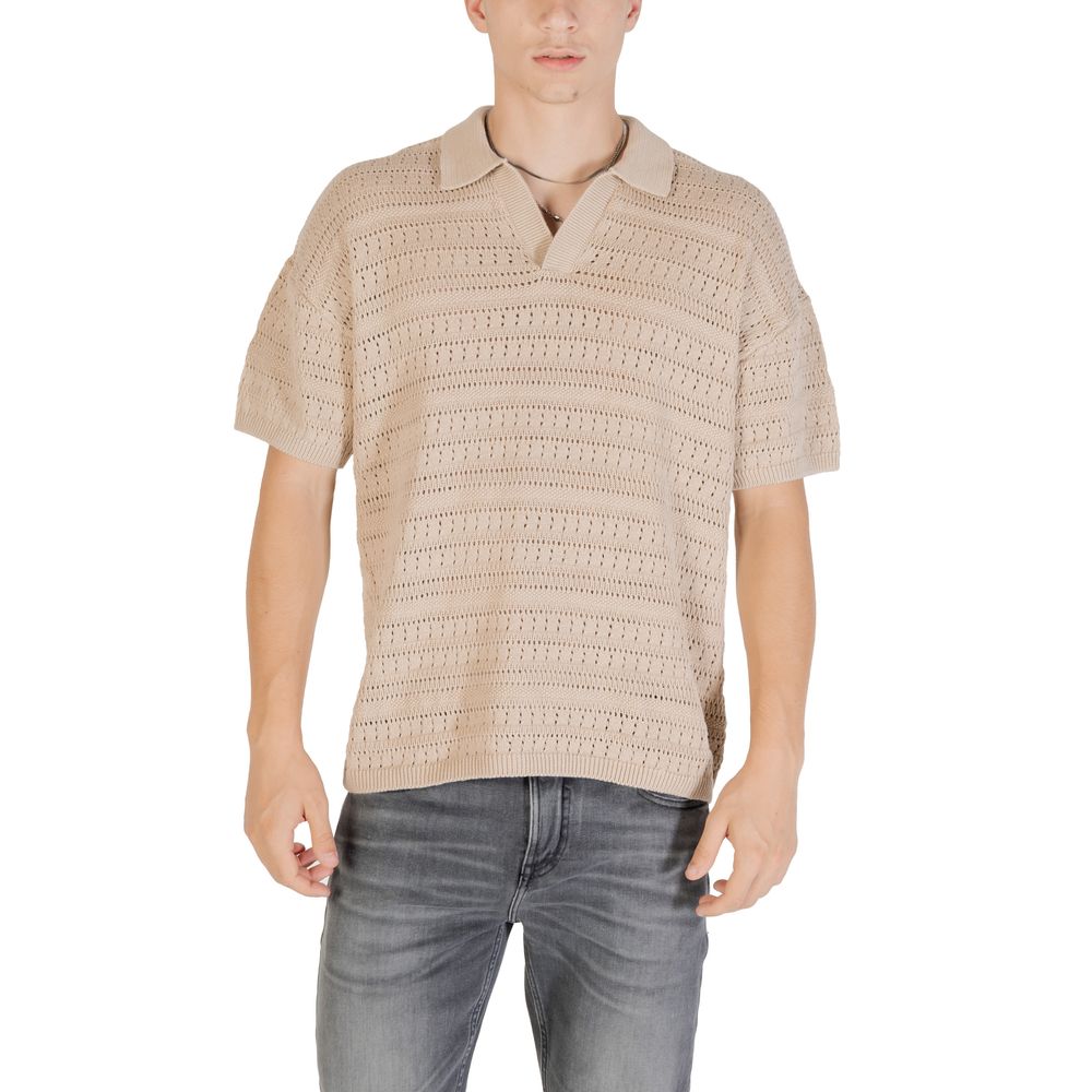 Only & Sons Beige Cotton Shortsleeve Shirt | Regal Royce