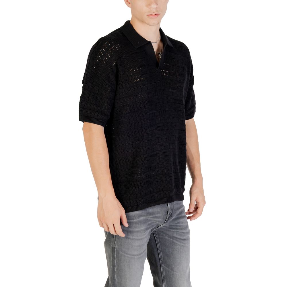 Only & Sons Black Cotton Polo Shirt | Regal Royce