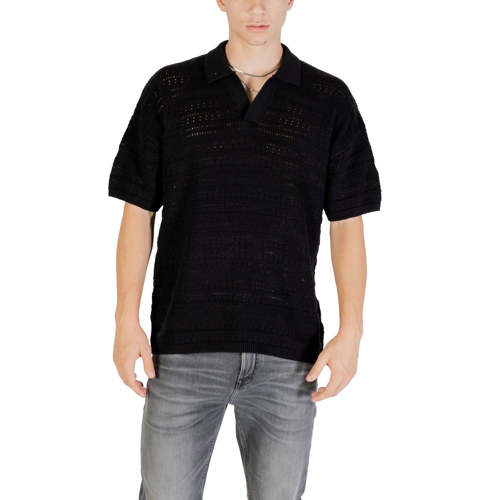 Only & Sons Black Cotton Polo Shirt | Regal Royce
