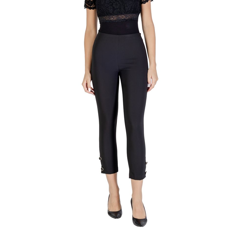 Rinascimento Black Polyester Casual Pants | Regal Royce