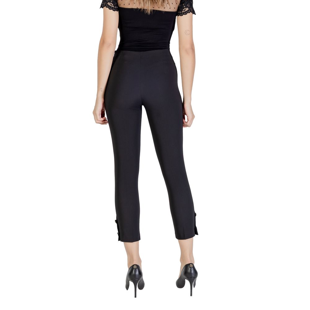 Rinascimento Black Polyester Casual Pants | Regal Royce