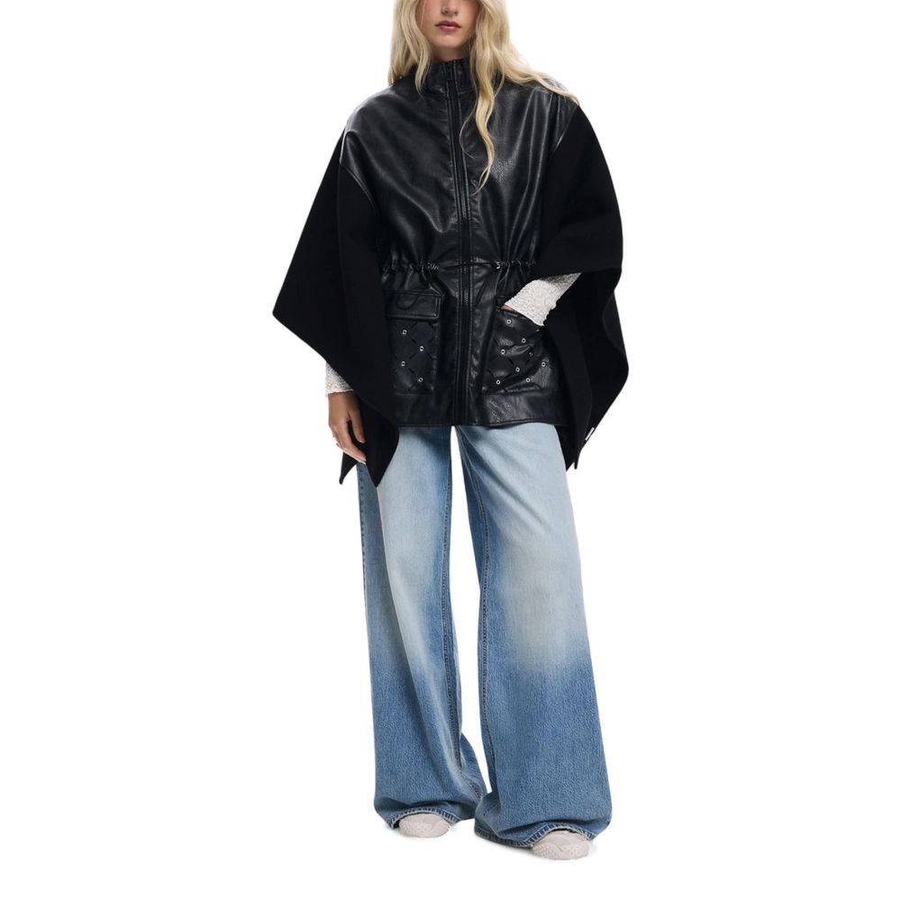 Desigual Black Polyester Jackets And Coat | Regal Royce