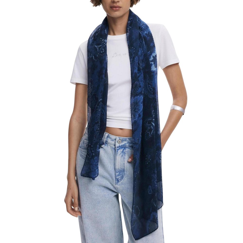Desigual Blue Polyester Scarf | Regal Royce