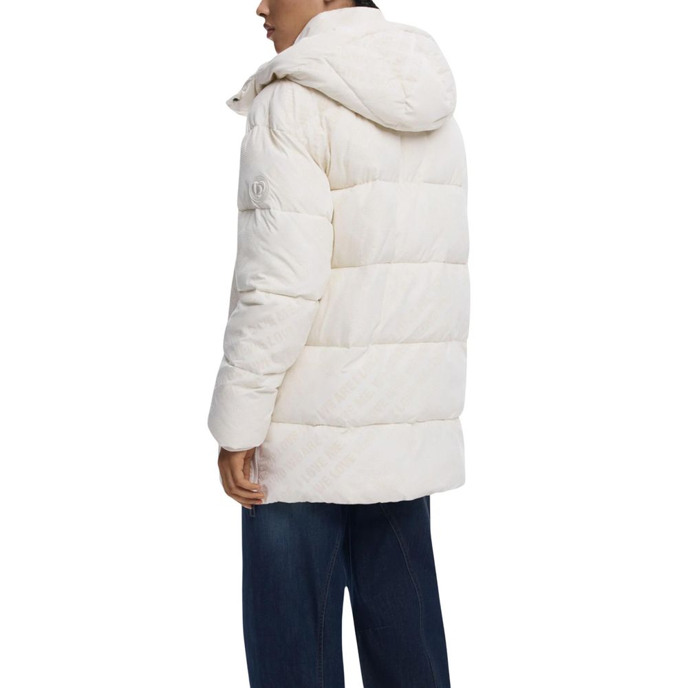 Desigual Cream Polyester Coat | Regal Royce