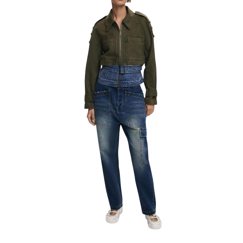 Desigual Green Cotton Denim Jacket | Regal Royce