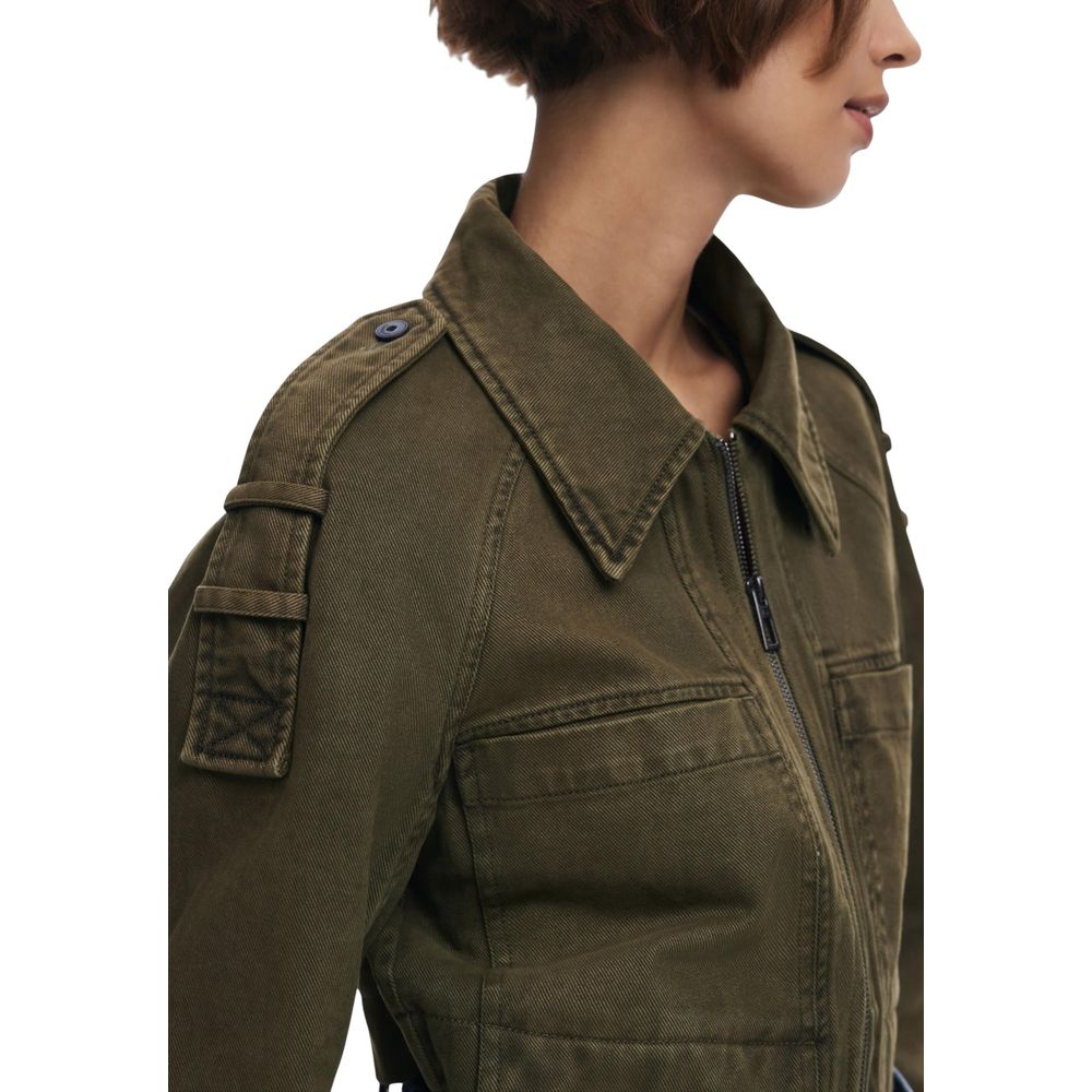 Desigual Green Cotton Denim Jacket | Regal Royce