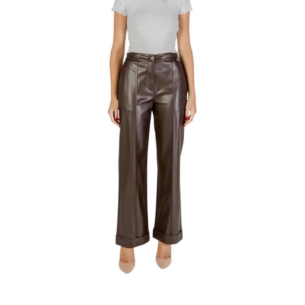 Liu Jo Brown Polyester Casual Pants | Regal Royce