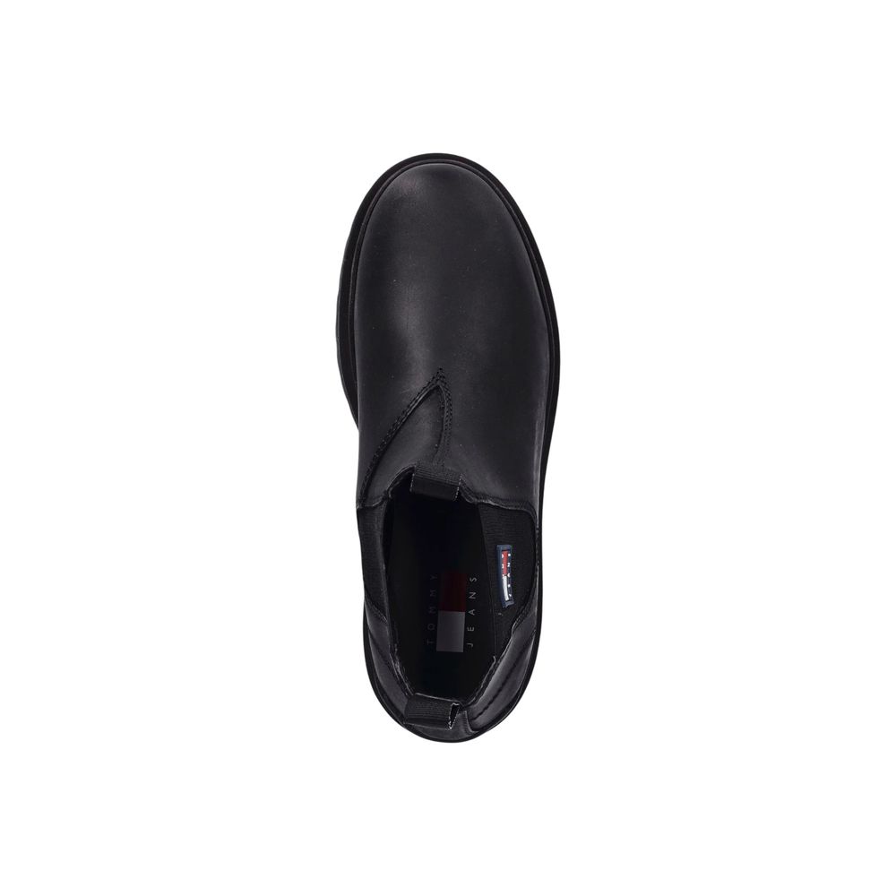 Tommy Hilfiger Jeans Black Leather Chelsea Boots | Regal Royce