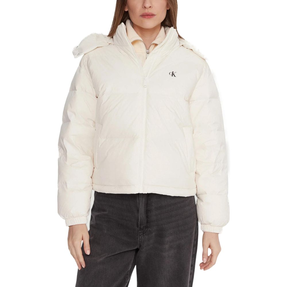 Calvin Klein Jeans Cream Polyamide Coat | Regal Royce