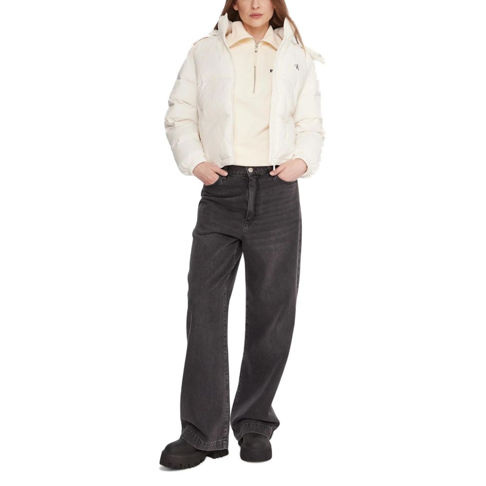 Calvin Klein Jeans Cream Polyamide Coat | Regal Royce
