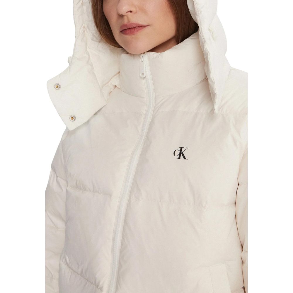 Calvin Klein Jeans Cream Polyamide Coat | Regal Royce