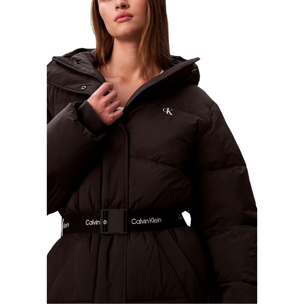 Calvin Klein Jeans Black Polyamide Coat | Regal Royce