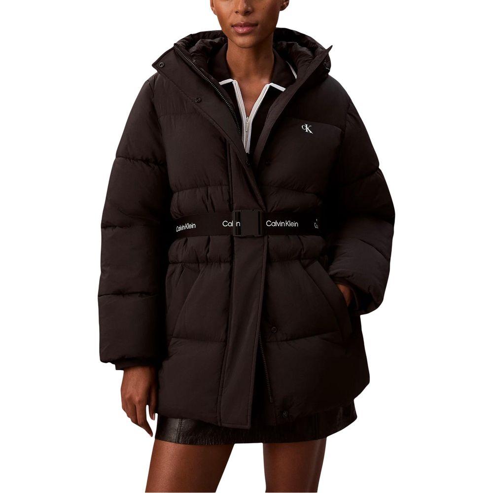 Calvin Klein Jeans Black Polyamide Coat | Regal Royce