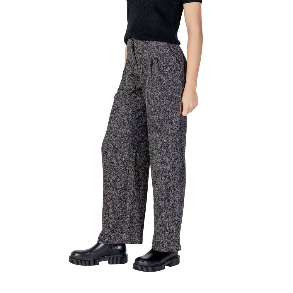 Jacqueline De Yong Black Polyester Flared Pants | Regal Royce