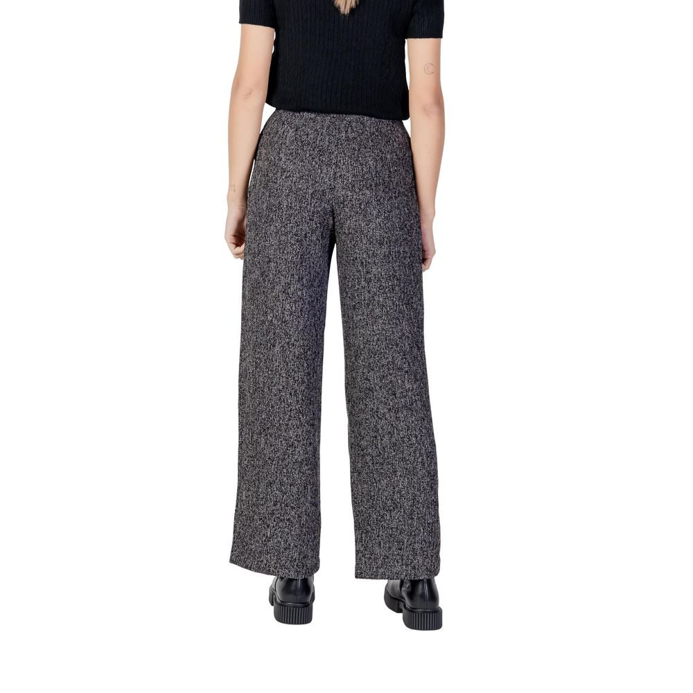 Jacqueline De Yong Black Polyester Flared Pants | Regal Royce