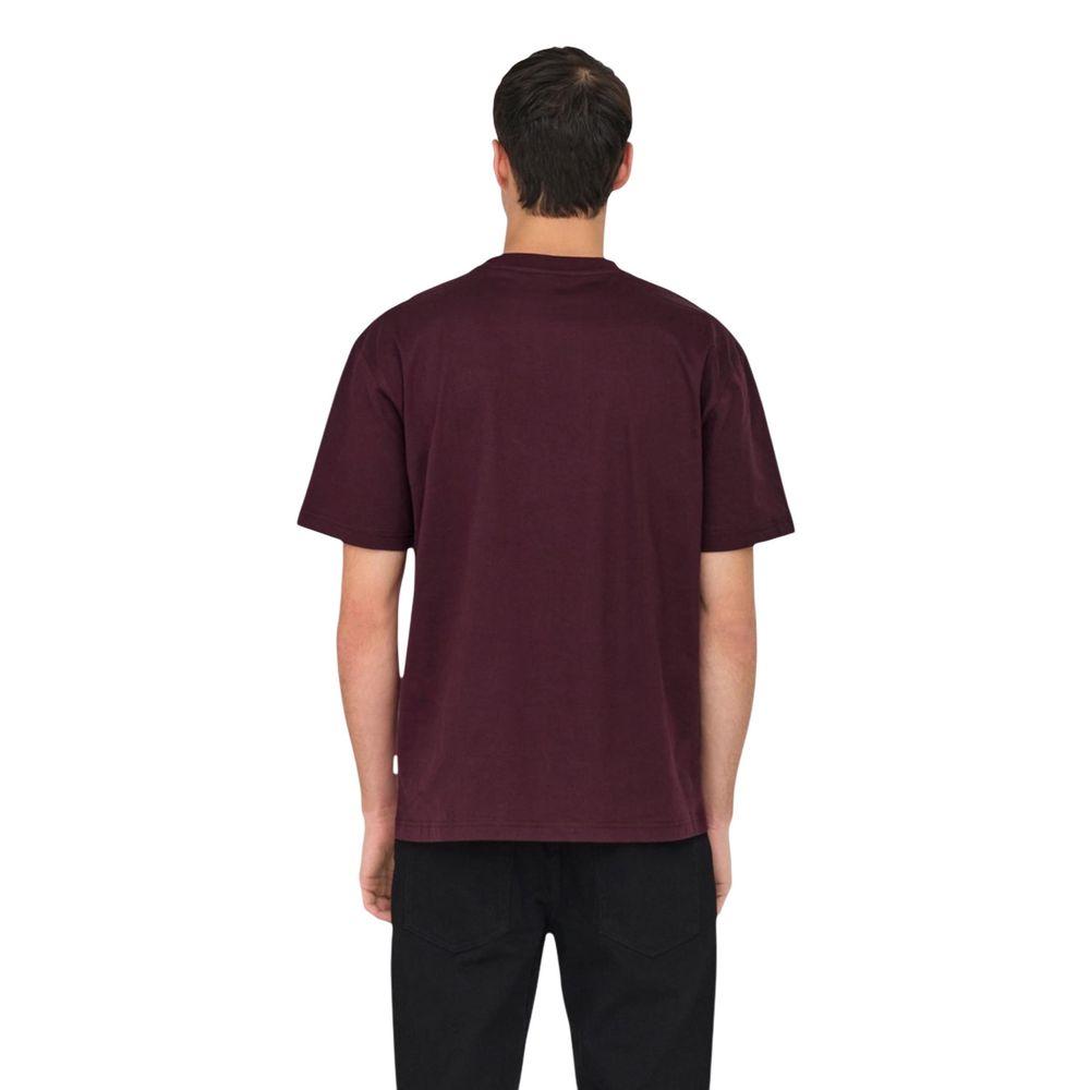 Only & Sons Bordeaux Organic Cotton T-Shirt | Regal Royce