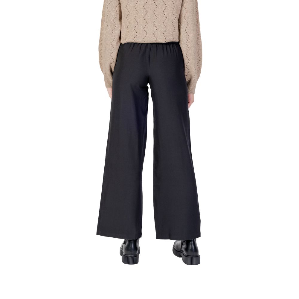 Jacqueline De Yong Black Polyester Flared Pants | Regal Royce