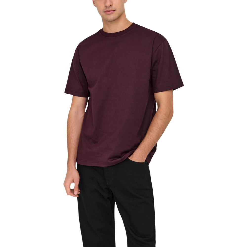 Only & Sons Bordeaux Organic Cotton T-Shirt | Regal Royce