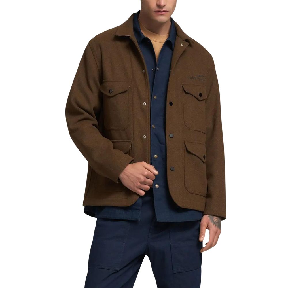 Replay Brown Polyester Coat | Regal Royce
