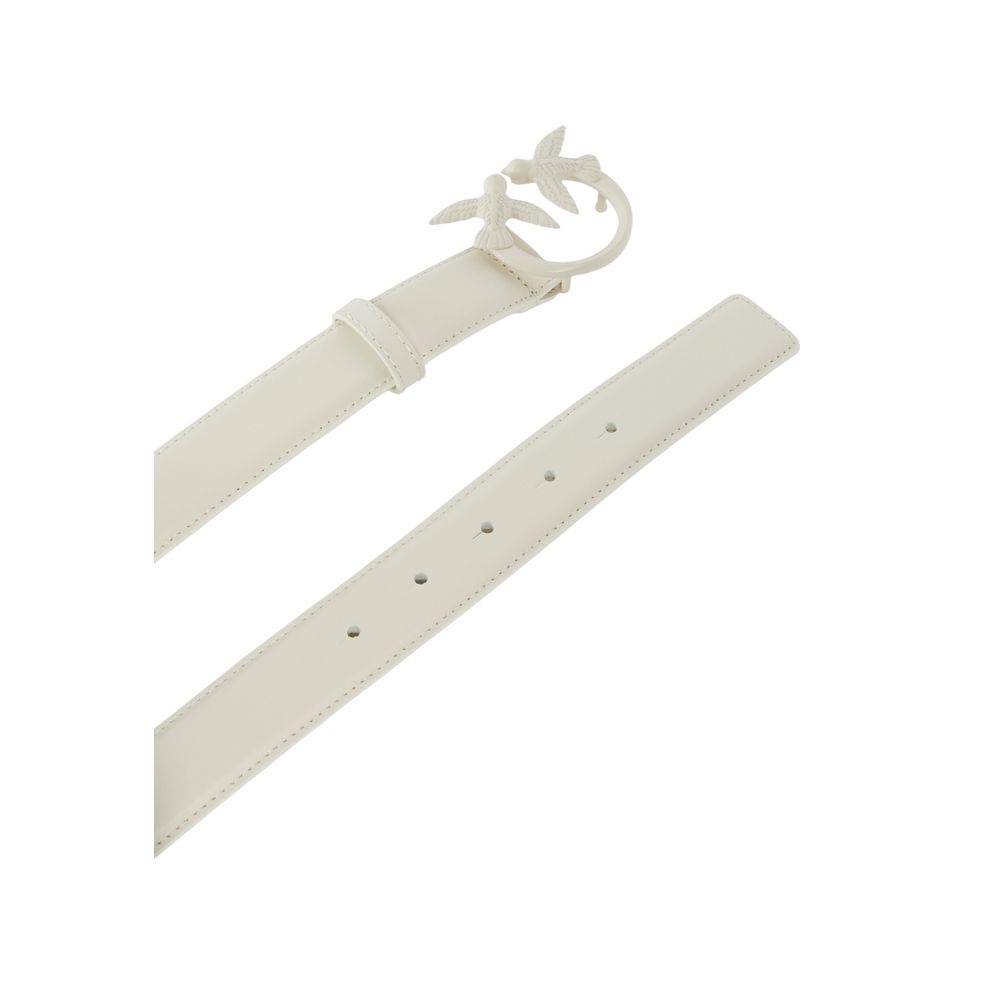 PINKO White Leather Regular Belt | Regal Royce