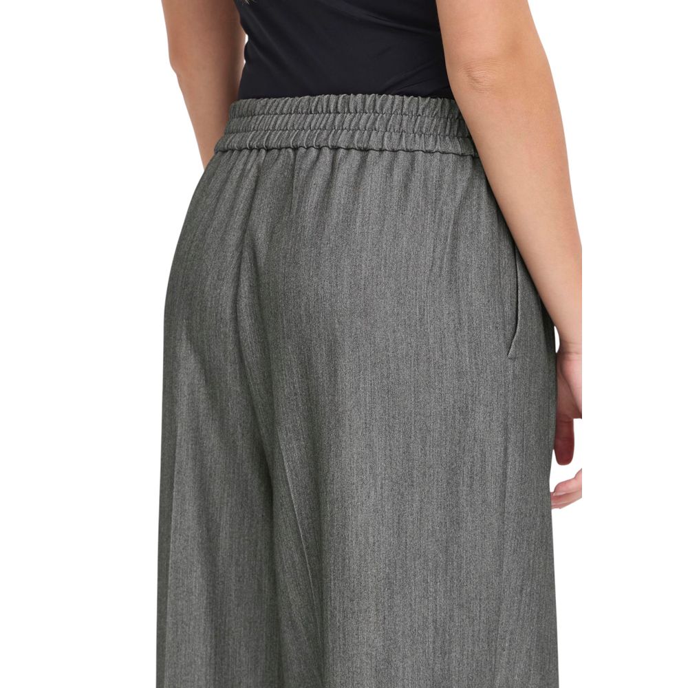 ICHI Gray Polyester Casual Pants | Regal Royce